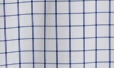 Shop Mizzen + Main Leeward No-tuck Performance Button-up Shirt In White Navy Windowpane