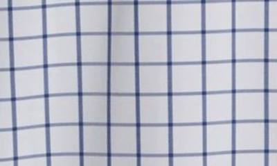 Mizzen + Main Leeward Trim Fit Tattersall Performance Button-up Shirt In White Navy Windowpane