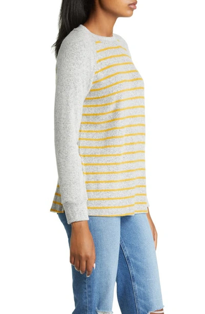 Loveappella Raglan Stripe Top In Mustard