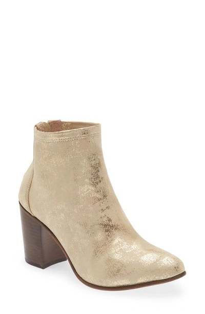 Shop Chocolat Blu Almond Toe Bootie In Gold Leather