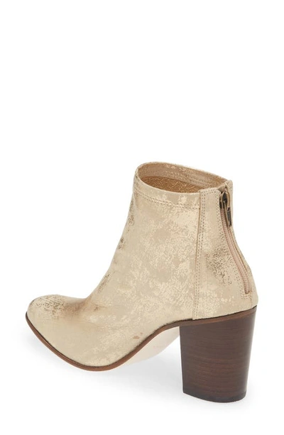 Shop Chocolat Blu Almond Toe Bootie In Gold Leather