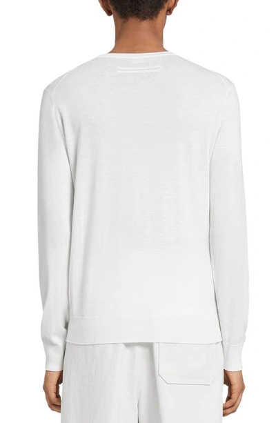 Shop Zegna Cashseta Cashmere & Silk Sweater In White