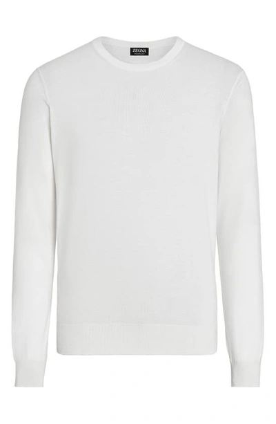 Shop Zegna Cashseta Cashmere & Silk Sweater In White