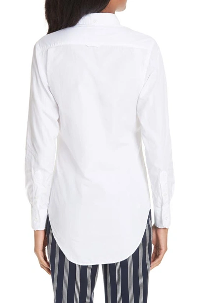 Thom Browne White Classic Button-down Point Collar Shirt In White