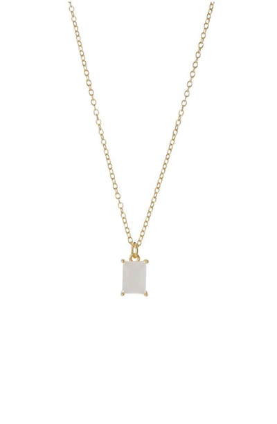 Shop Argento Vivo Sterling Silver Birthstone Pendant Necklace In June/ Milky Qtz