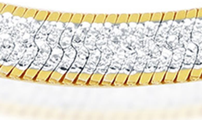 Shop Simona Two-tone Sterling Silver Herringbone Chain Bracelet In Silver/ Gold