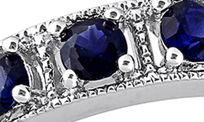 Delmar Sterling Silver Created Blue Sapphire Ring In Blue