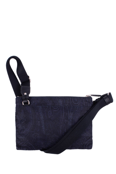 Shop Etro Nylon Shoulder Bag In Blue