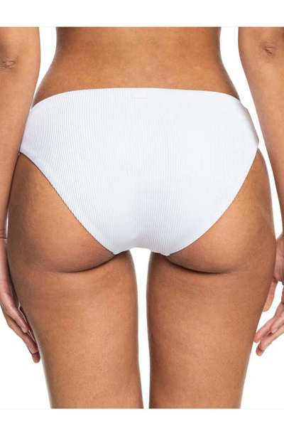 Shop Roxy Love Rib Charlie Hipster Bikini Bottoms In Bright White
