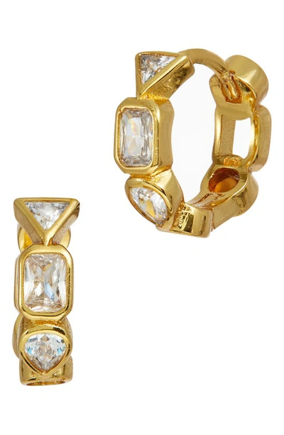 Shop Savvy Cie Jewels 14k Gold Cz Hoop Earrings In Yellow