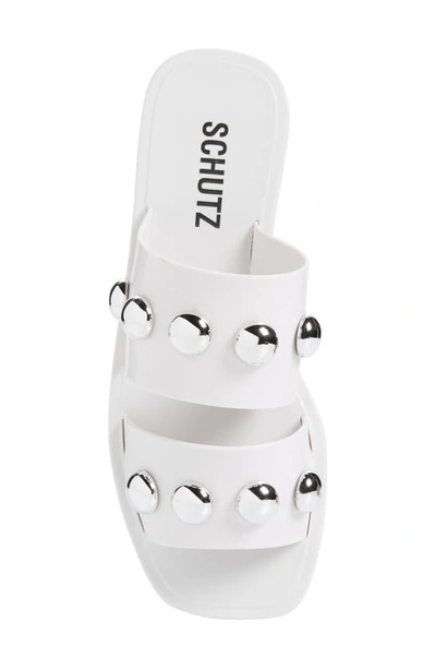 Shop Schutz Lizzie Slide Sandal In Ny White