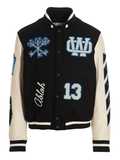 Shop Off-white Graphic Bomber Jacket In Multicolor