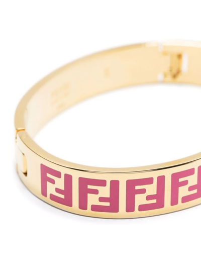 Shop Fendi Armband Mit Ff-print In Rosa