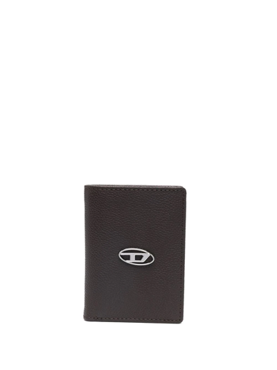 Shop Diesel Logo-plaque Bi-fold Wallet In Braun