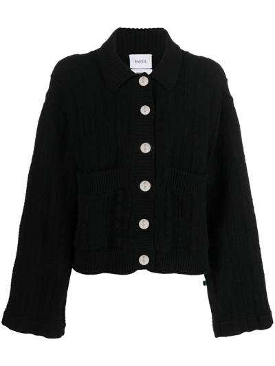 Shop Barrie Embossed-button Detail Knit Cardigan In 001 Black