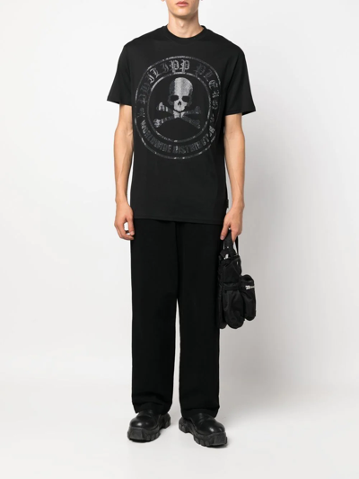 Philipp Plein Graphic Print Crewneck T-shirt In Black