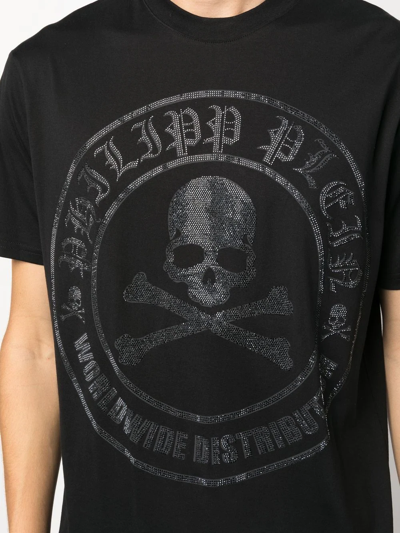 Philipp Plein Graphic Print Crewneck T-shirt In Black