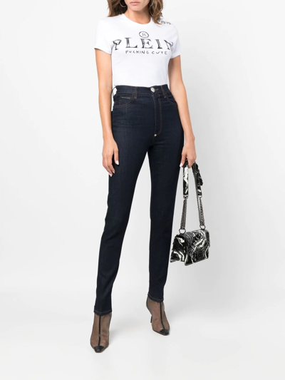 Philipp Plein Crystal-embellished Logo T-shirt In White
