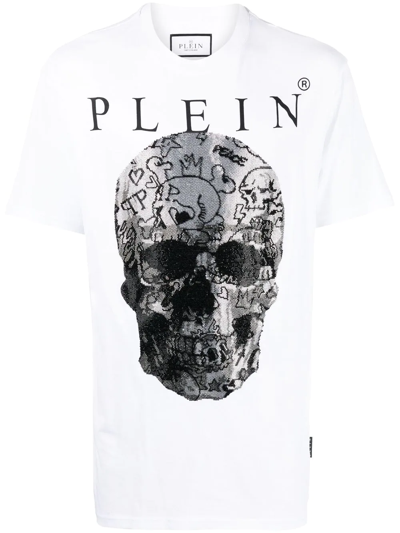 Shop Philipp Plein Skull-print Short-sleeve T-shirt In White