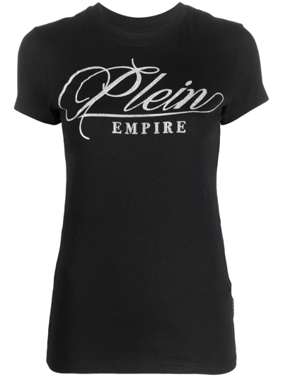 Shop Philipp Plein Logo Crew-neck T-shirt In Black