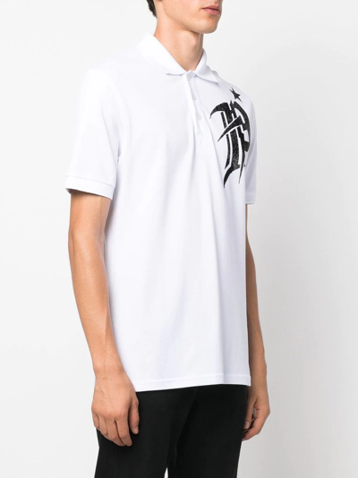 Shop Philipp Plein Logo-print Polo Shirt In White