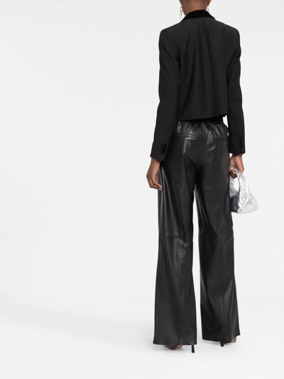 Philipp Plein Rhinestone Cropped Blazer In Black