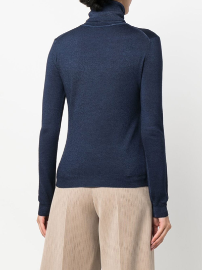 Aspesi Roll-neck Knit Jumper In Blue