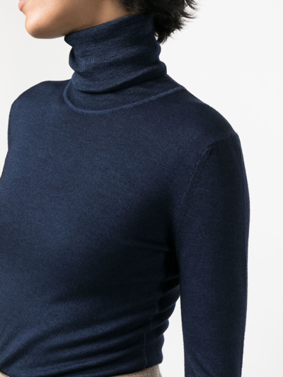 Aspesi Roll-neck Knit Jumper In Blue