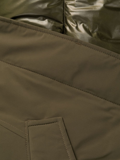 Woolrich Hooded Cotton Down Jacket In Green