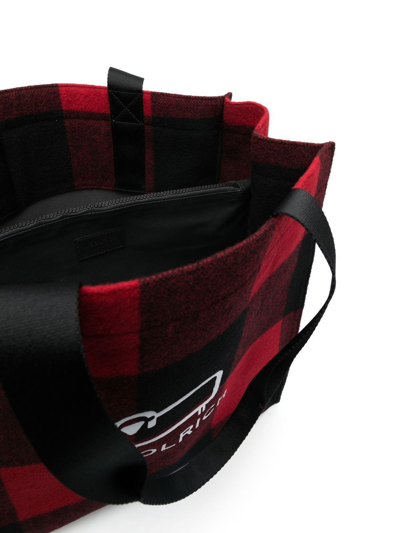Woolrich Buffalo Check American Wool Tote In Rot