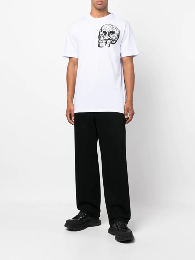 Philipp Plein Skull-print Crew-neck T-shirt In Weiss