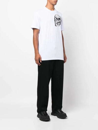 Philipp Plein Skull-print Crew-neck T-shirt In Weiss