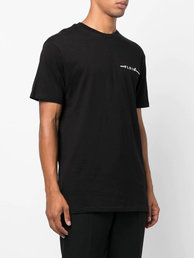 Philipp Plein Flocked Logo-print T-shirt In Schwarz