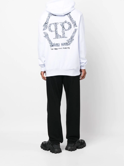 Philipp Plein Money Graphic-print Hoodie In Weiss