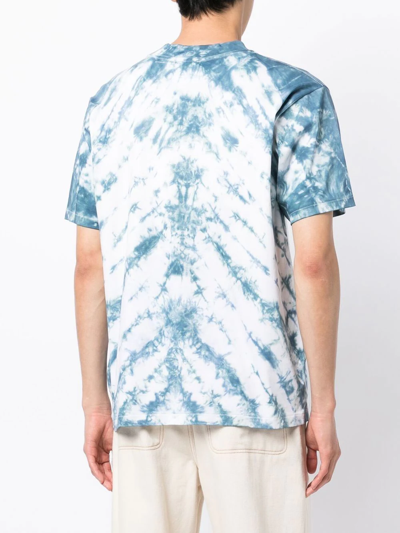 Shop Stain Shade Tie-dye Crew-neck T-shirt In Blau