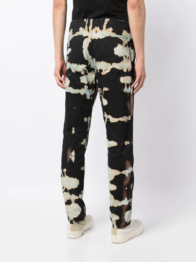 Stain Shade Tie-dye Straight-leg Trousers In Schwarz