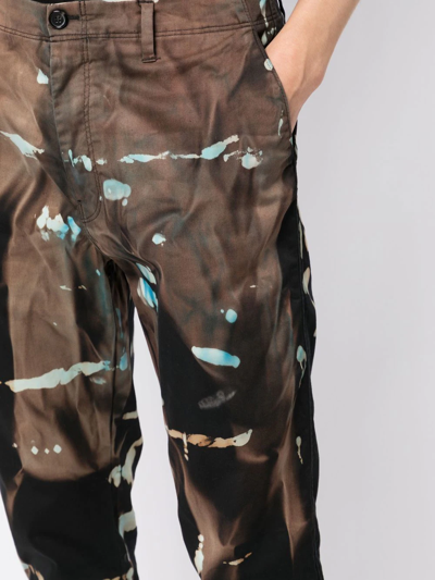 Stain Shade Tie-dye Straight-leg Trousers In Schwarz