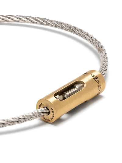 Le Gramme 18kt Yellow Gold And Titanium 6g Cable Bracelet In Silver