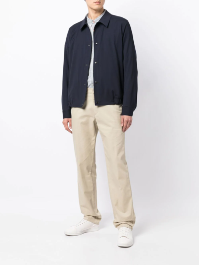 Shop Paul Smith Button-down Bomber Jacket In Blau