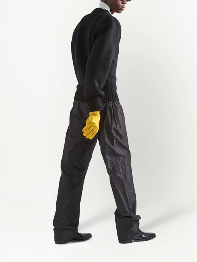 Prada Wool And Cashmere V-neck Sweater In Black