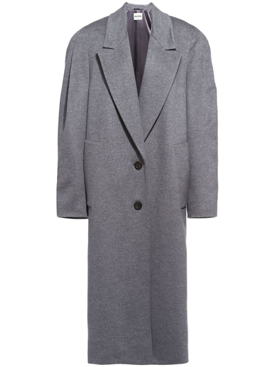 Shop Miu Miu Single-breasted Wool Coat In Grau