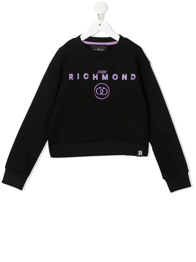 Shop John Richmond Junior Chest-logo Crew-neck Sweatshirt In Schwarz