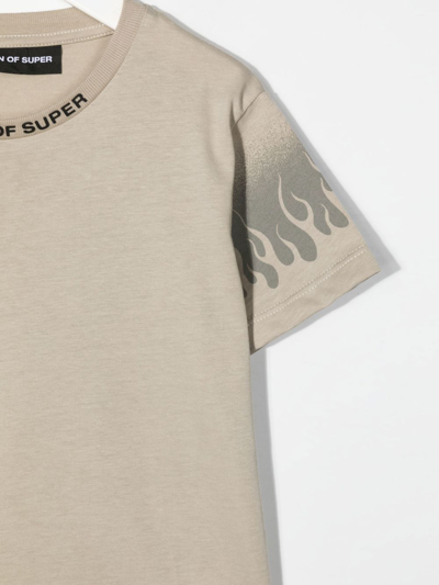 Vision Of Super Flame-print T-shirt In Nude