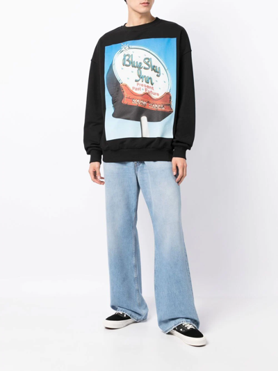Shop Blue Sky Inn Graphic-print Cotton Sweatshirt In Schwarz