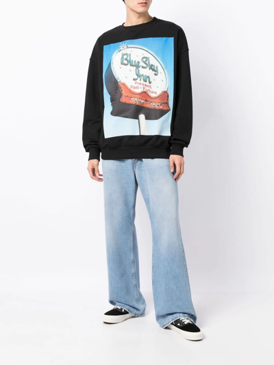 Blue Sky Inn Graphic-print Cotton Sweatshirt In Schwarz