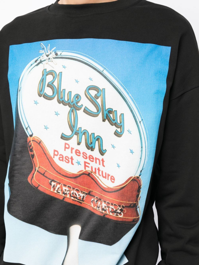 Shop Blue Sky Inn Graphic-print Cotton Sweatshirt In Schwarz