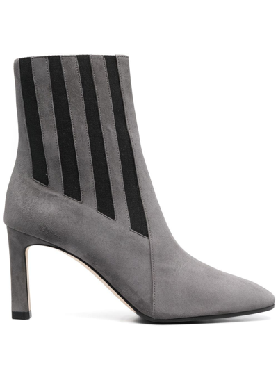 Shop Sergio Rossi Two-tone Suede Ankle Boots In Grau