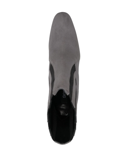 Sergio Rossi Two-tone Suede Ankle Boots In Grau