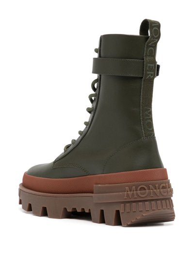 Shop Moncler Lug-sole Ankle Boots In Grün