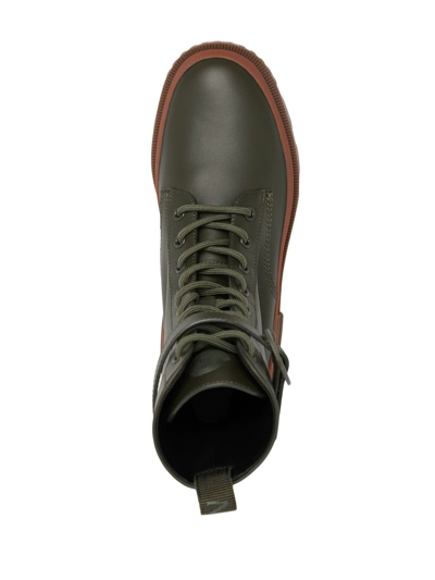 Shop Moncler Lug-sole Ankle Boots In Grün